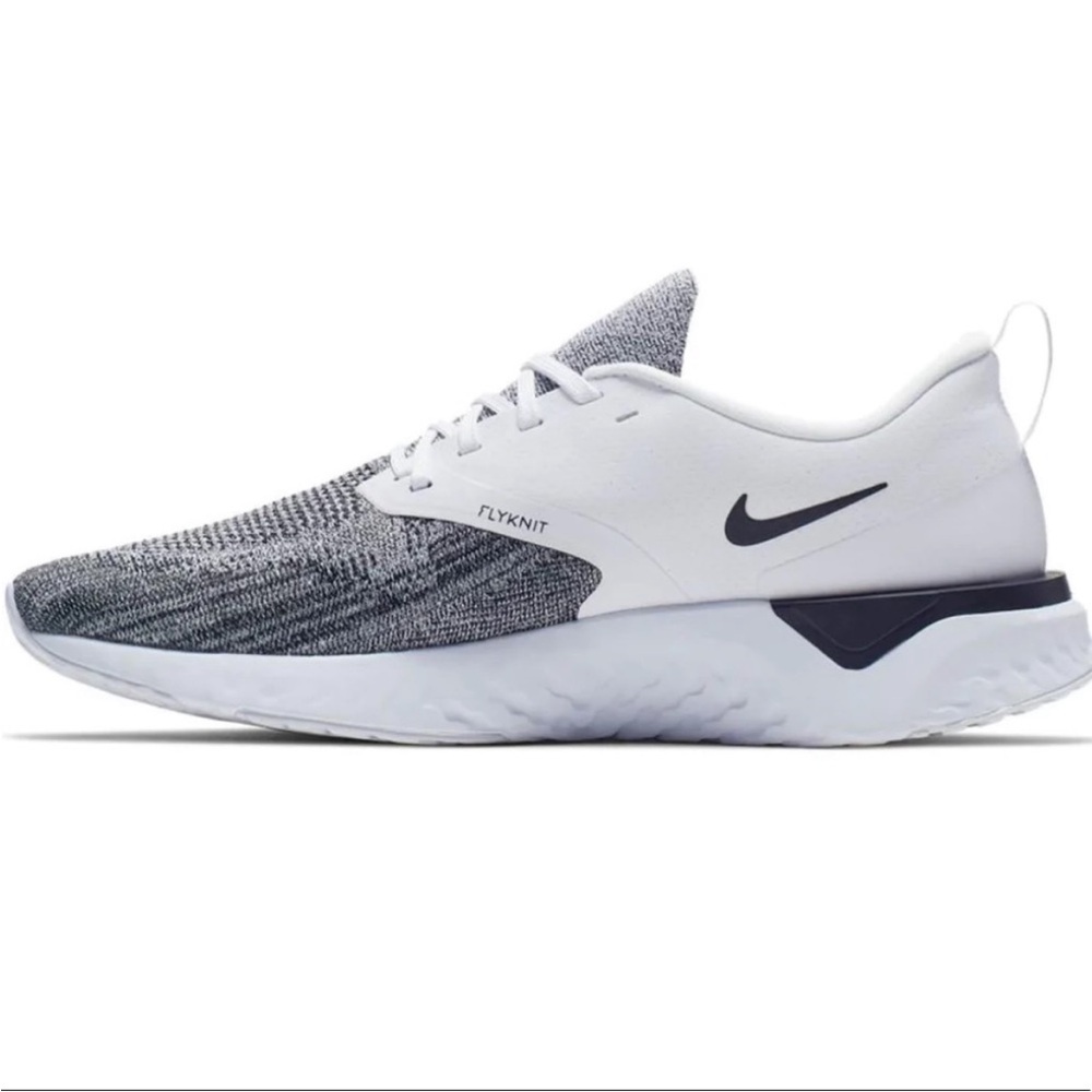 Nike Black and White Flyknit Odyssey React Running Shoes